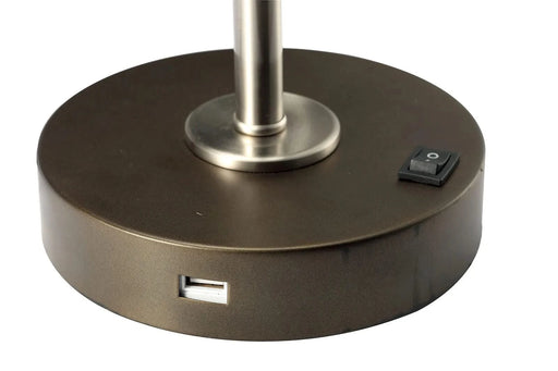 Simple Contemporary 1pc Table Lamp Stain Nickel Metal frame Adjustable Head Lamp Default -DTYStore