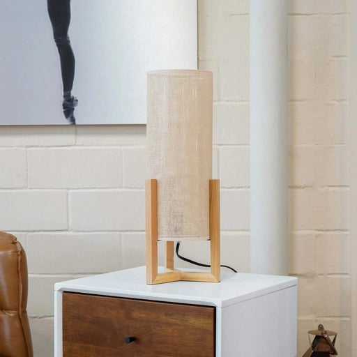 Simple and Stylish Bedroom Table Lamp, Small Home Warm Light Bedside Table Night Lamp, Suitable for Desk Reading Lamp for Kids Room Living Room Office, Rayna Table Lamp Oak and Natural 110-120V Default -DTYStore