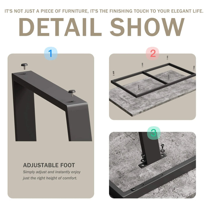 Simple and modern design, 6-person dining table, 62.9-inch rectangular MDF dining table, perfect for kitchen and dining rooms Default -DTYStore