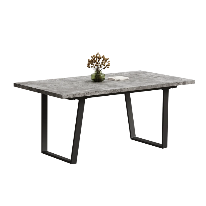 Simple and modern design, 6-person dining table, 62.9-inch rectangular MDF dining table, perfect for kitchen and dining rooms Default -DTYStore