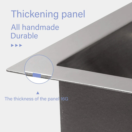 Single Bowl Undermount Workstation Kitchen Sink 23'x19'x10' Stainless Steel with Accessories Default -DTYStore