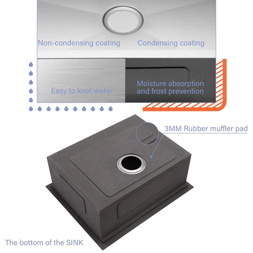 Single Bowl Undermount Workstation Kitchen Sink 23'x19'x10' Stainless Steel with Accessories Default -DTYStore