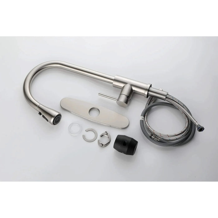 Single Handle Kitchen Sink Faucet with Pull Out Sprayer Default -DTYStore