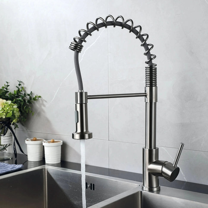 Single Handle Pull Down Sprayer Kitchen Sink Faucet - DTY Store