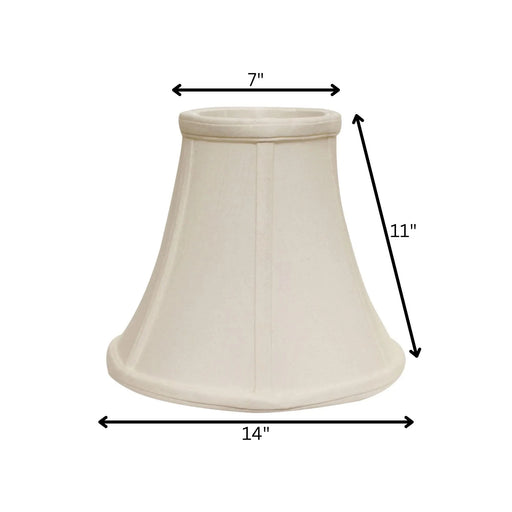 Slant Bell Softback Lampshade with Washer Fitter, White Natural Fabric Lampshade for Table Lamps, 7' Top x 14' Bottom x 11' Height Default -DTYStore