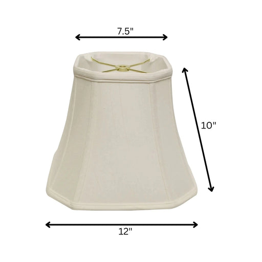 Slant Cut Corner Square Bell Softback Lampshade with Washer Fitter, White Default -DTYStore
