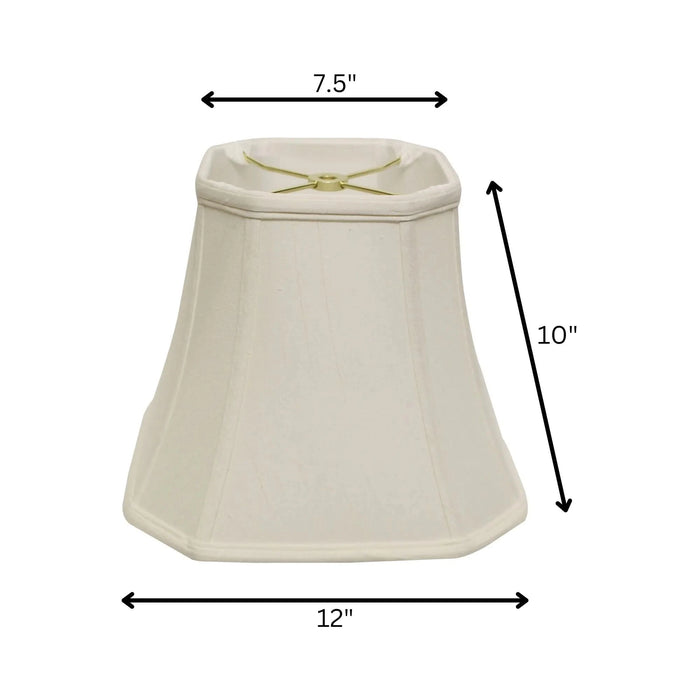 Slant Cut Corner Square Bell Softback Lampshade with Washer Fitter, White Default -DTYStore