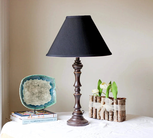 Slant Deep Cone Hardback Lampshade with Washer Fitter, Black Default -DTYStore