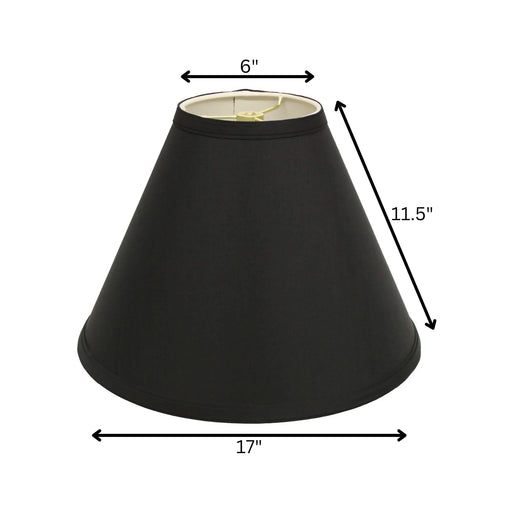 Slant Deep Cone Hardback Lampshade with Washer Fitter, Black Default -DTYStore