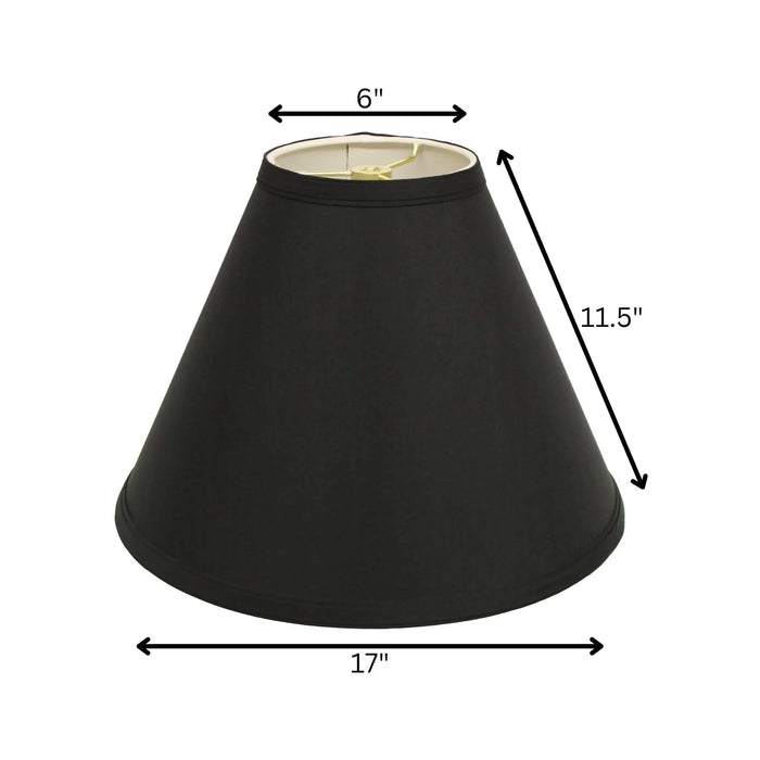 Slant Deep Cone Hardback Lampshade with Washer Fitter, Black Default -DTYStore