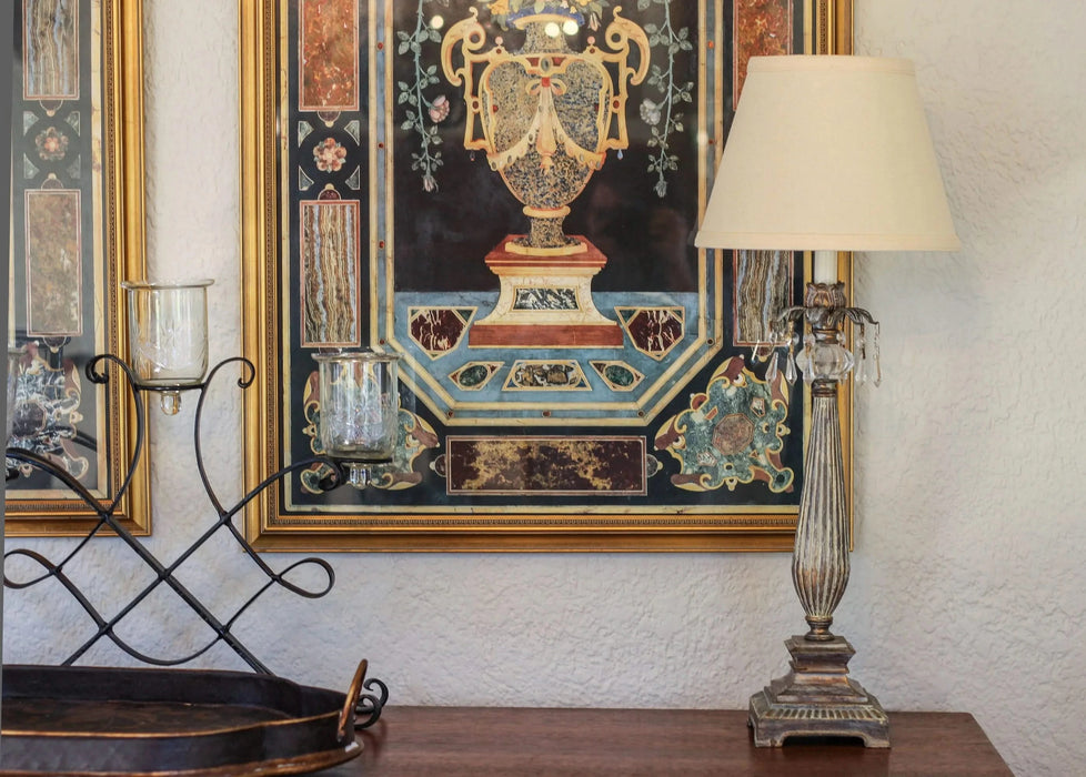 Slant Empire Hardback Lampshade with Bulb Clip, Beige Default -DTYStore