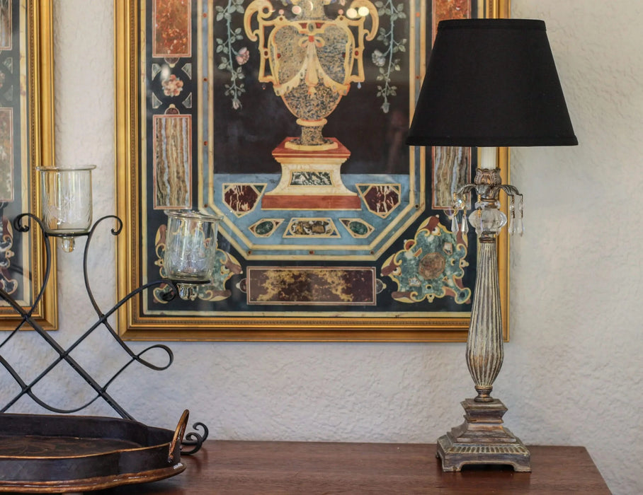 Slant Empire Hardback Lampshade with Bulb Clip, Black (with white lining) Default -DTYStore