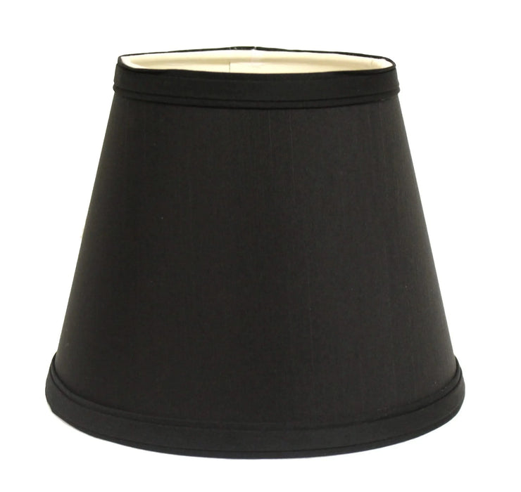 Slant Empire Hardback Lampshade with Uno Fitter, Black (with white lining) Default -DTYStore