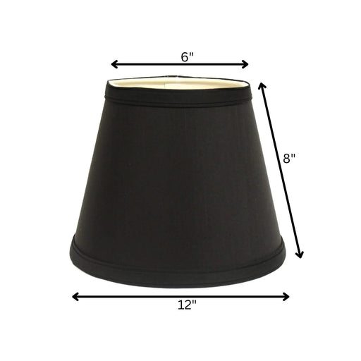 Slant Empire Hardback Lampshade with Uno Fitter, Black (with white lining) Default -DTYStore