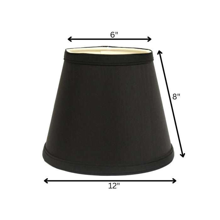 Slant Empire Hardback Lampshade with Uno Fitter, Black (with white lining) Default -DTYStore