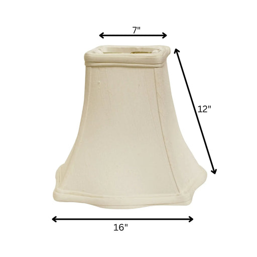 Slant Fancy Square Softback Lampshade with Washer Fitter, White Default -DTYStore