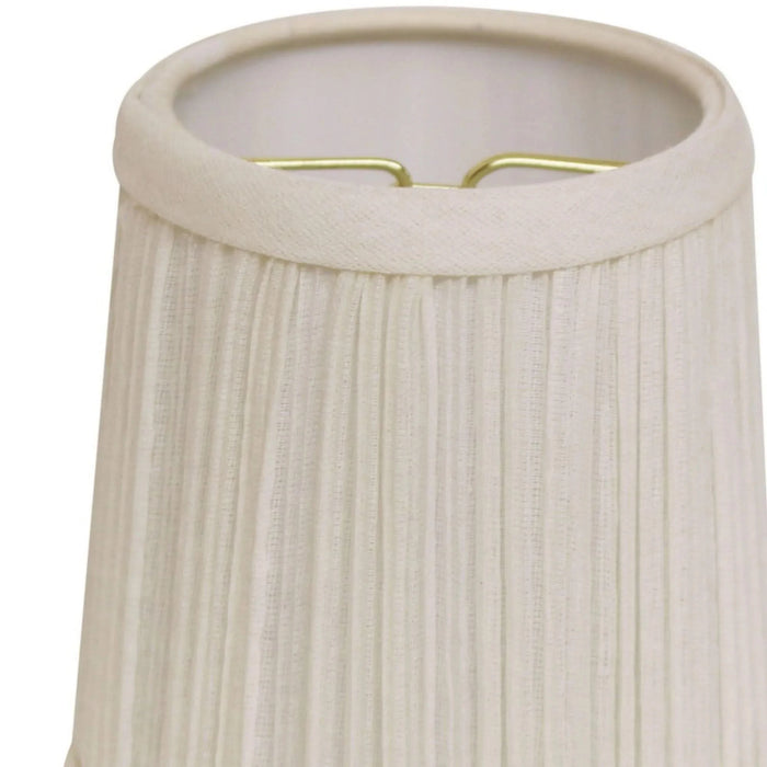 Slant Hardback Chandelier Lampshade with Flame Clip, White (Set of 6) Default -DTYStore