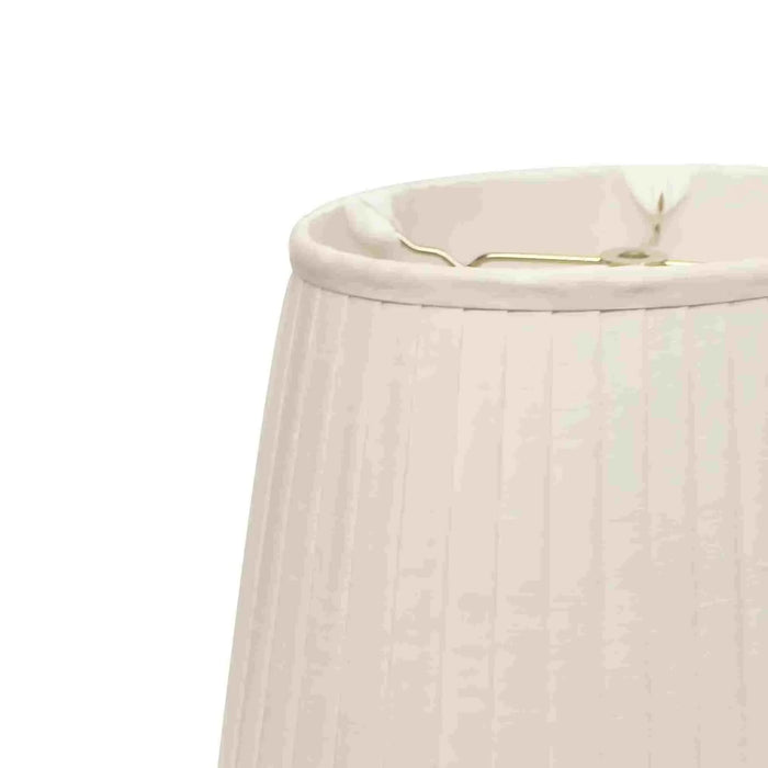 Slant Linen Oval Side Pleat Softback Lampshade with Washer Fitter, White Default -DTYStore