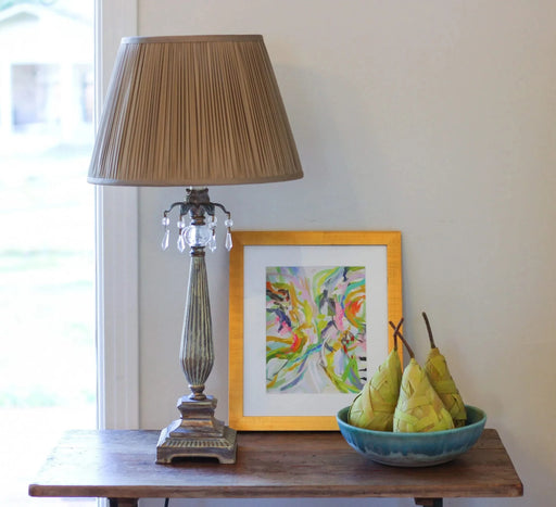 Slant Pencil Pleat Softback Lampshade with Washer Fitter, Ash Default -DTYStore