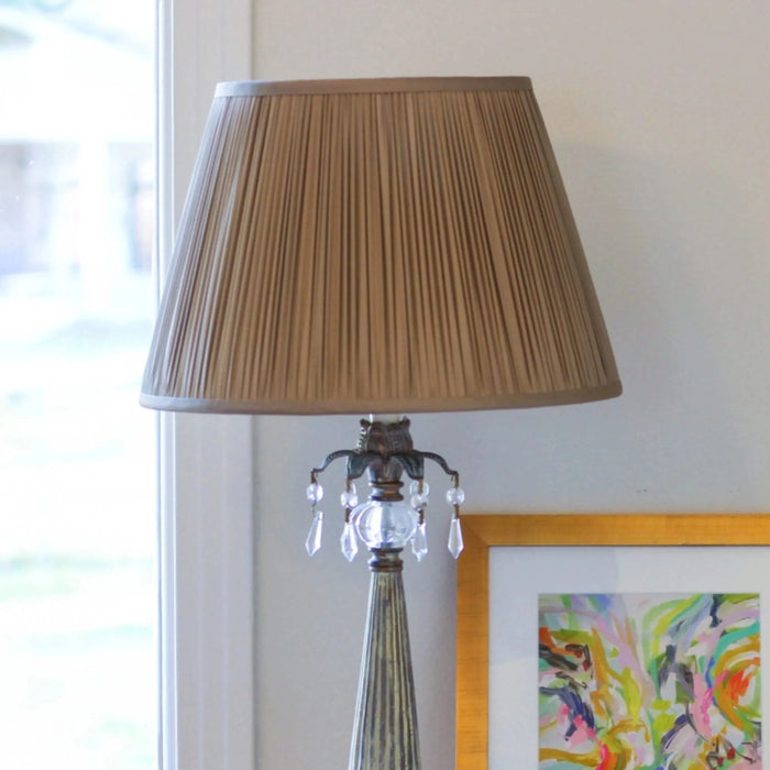 Slant Pencil Pleat Softback Lampshade with Washer Fitter, Ash Default -DTYStore