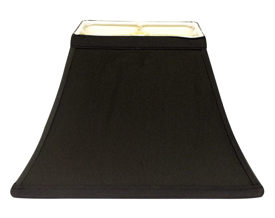 Slant Rectangle Bell Hardback Lampshade with Washer Fitter, Black (with white lining) Default -DTYStore