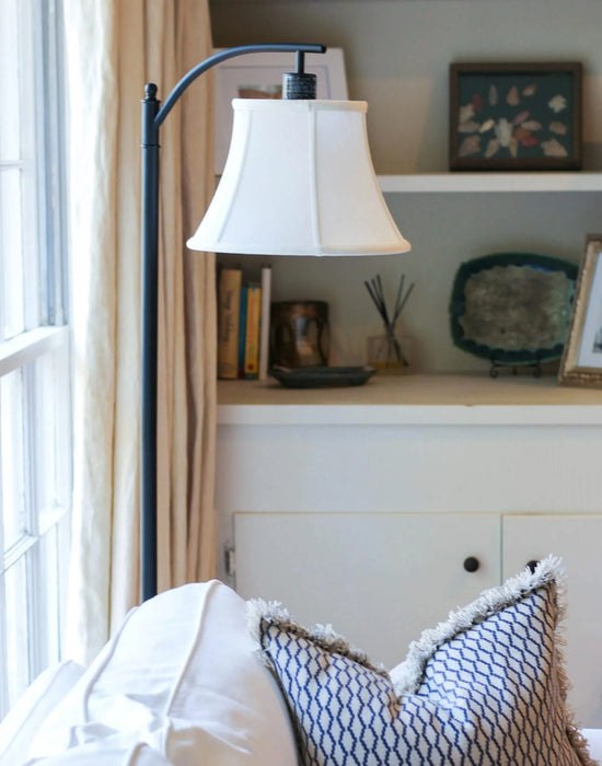 Slant Shallow Drum Softback Lampshade with Uno fitter, White Default -DTYStore