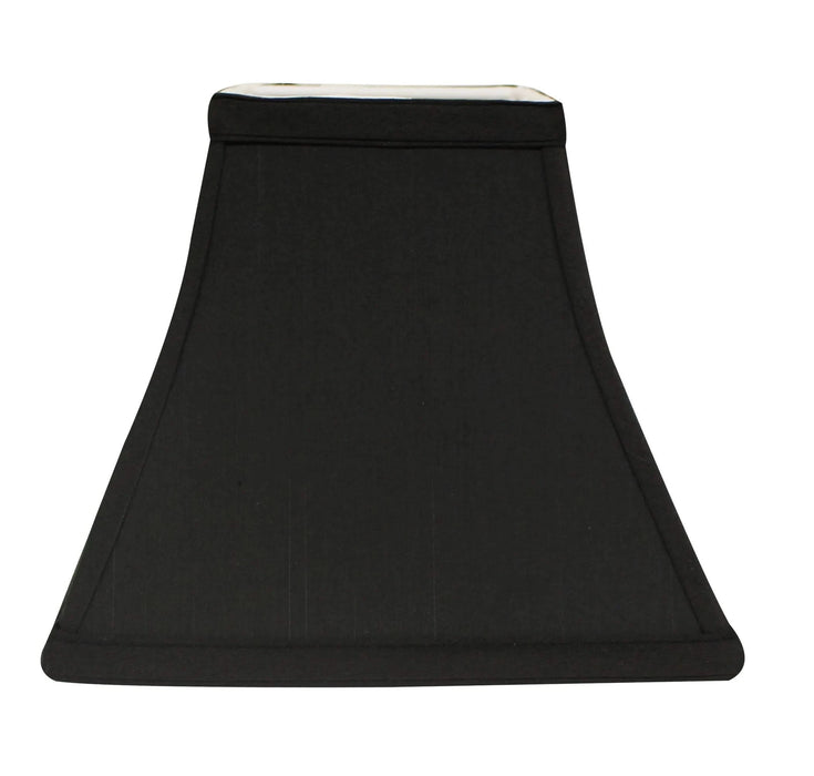 Slant Square Bell Hardback Lampshade with Bulb Clip, Black (with white lining) Default -DTYStore