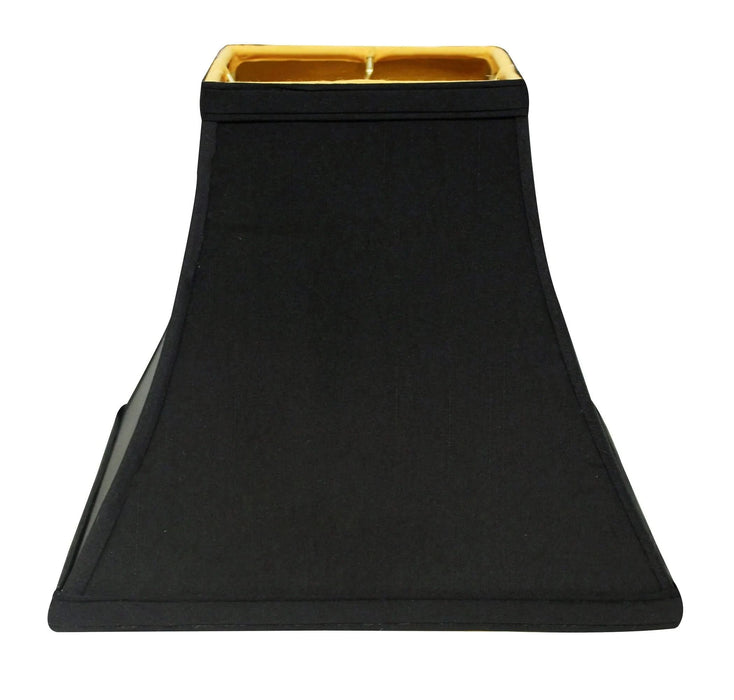 Slant Square Bell Hardback Lampshade with Washer Fitter, Black (with gold lining) Default -DTYStore