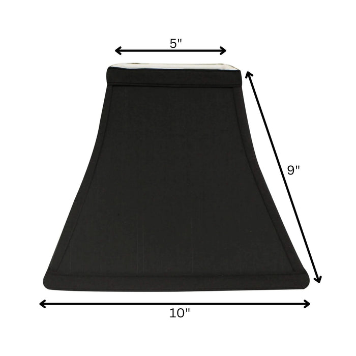 Slant Square Bell Hardback Lampshade with Washer Fitter, Black (with white lining) Default -DTYStore