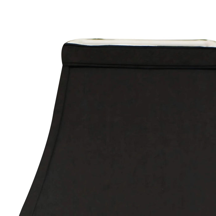 Slant Square Bell Hardback Lampshade with Washer Fitter, Black (with white lining) Default -DTYStore
