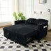 Sleeper Sofa Couch w/Pull Out Bed, Modern Corduroy Convertible Sleeper Sofa Bed, Small Love seat Sofa Bed w/Pillows & Side Pockets for Small Space, Living Room, Apartment,Black Default -DTYStore