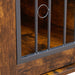 Sliding Door Dog Cage with Partition for Two Puppies, Rustic Brown, 39.37'' W x 25.20'' D x 28.94'' H Default -DTYStore
