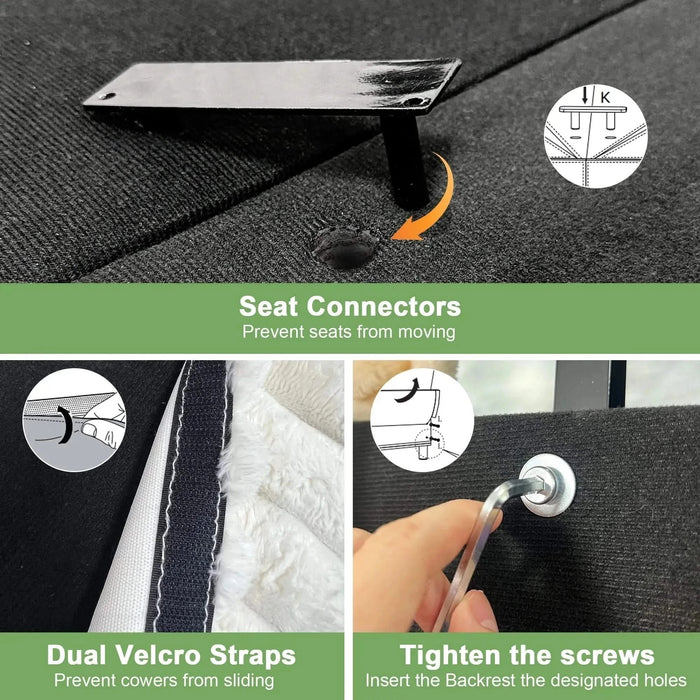 Slipcovered L Shape Sectional Long Sofa Couch, 4 Seater Sofa with Suppleness Armrests,Deep Seat Sofa with 2 Big Pillows, Comfy Couch for Living Room, Apartment Cream -DTYStore