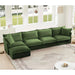 Slipcovered L Shape Sectional Long Sofa Couch, 4 Seater Sofa with Suppleness Armrests, Chenille Deep Seat Sofa with 2 Big Pillows, Comfy Couch for Living Room, Apartment, Chenille Fabric Green -DTYStore