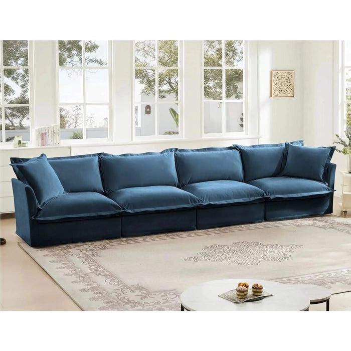 Slipcovered Long Sofa with Removable Cover, Extra Deep Cloud Like Comfy Sofa Couch -DTYStore