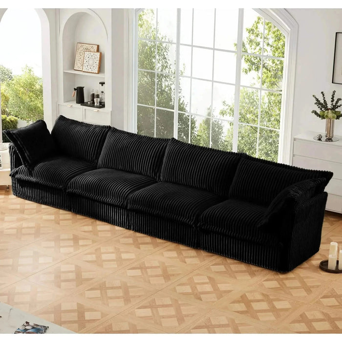 Slipcovered Long Sofa with Removable Cover, Extra Deep Cloud Like Comfy Sofa Couch Corduroy -DTYStore