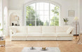 Slipcovered Long Sofa with Removable Cover, Extra Deep Cloud Like Comfy Sofa Couch Cream Corduroy -DTYStore