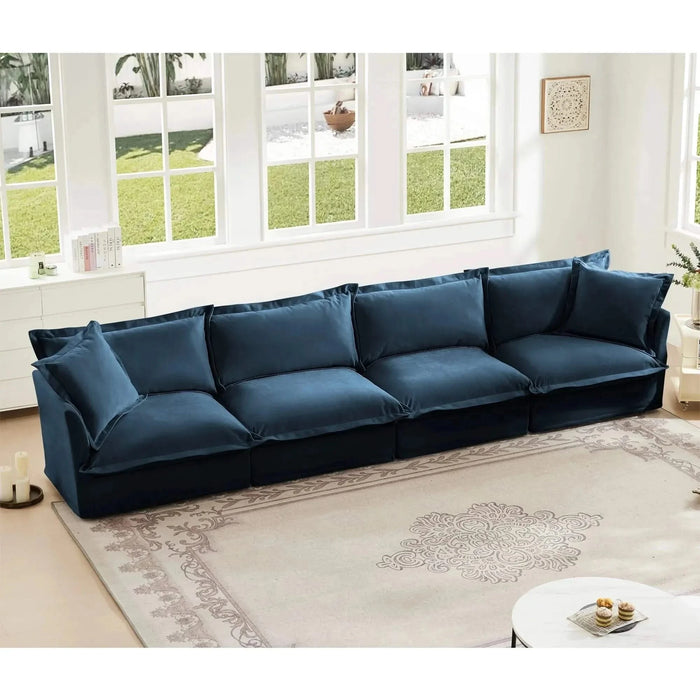 Slipcovered Long Sofa with Removable Cover, Extra Deep Cloud Like Comfy Sofa Couch -DTYStore