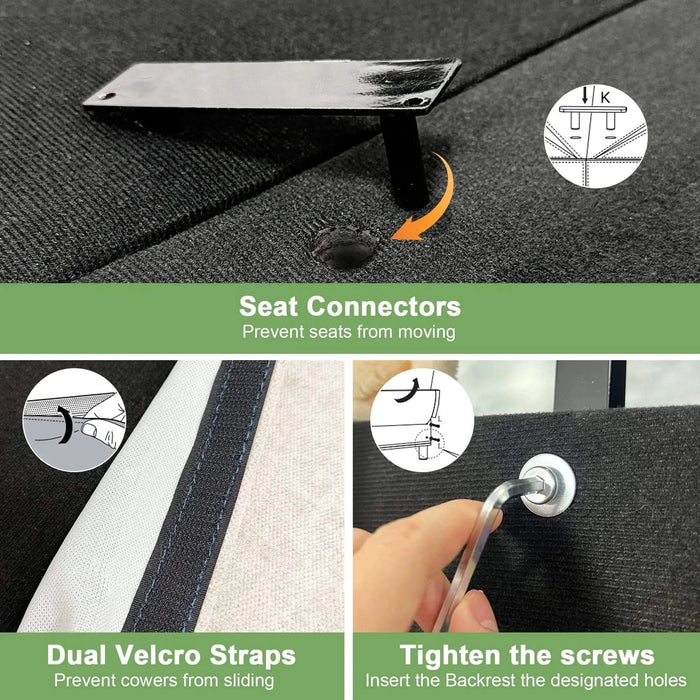 Slipcovered Long Sofa with Removable Cover, Extra Deep Cloud Like Comfy Sofa Couch -DTYStore