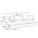 Slipcovered Sofa Couch, Modern 3 Seater Sofa with Suppleness Armrests,Deep Seat Sofa with Soft Multiple Big Pillows, Comfy Couch for Living Room, Apartment -DTYStore