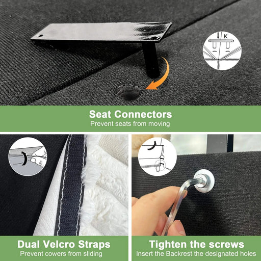 Slipcovered U-Shape Deep Seat Modular Sectional Sofa Couch with French Edge Design Cream Corduroy -DTYStore