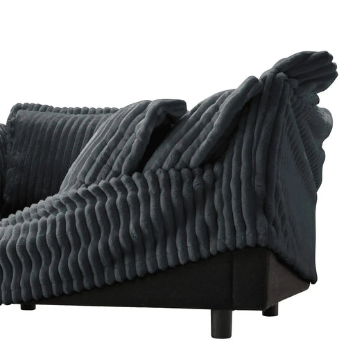 Slipcovered U-Shape Deep Seat Modular Sectional Sofa Couch with French Edge Design Gray Corduroy -DTYStore