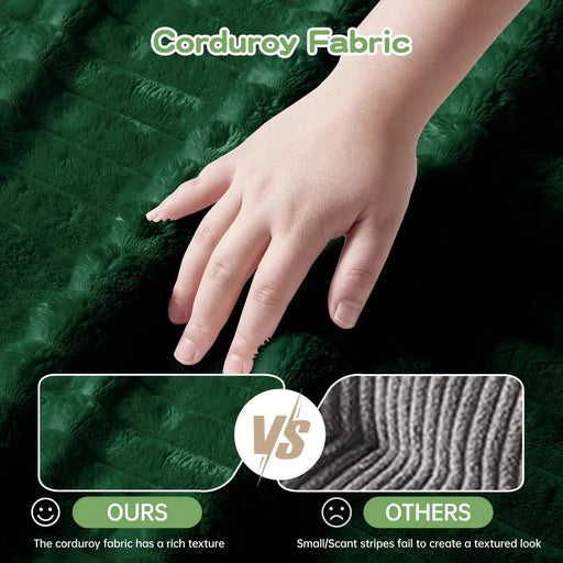 Slipcovered U-Shape Deep Seat Modular Sectional Sofa Couch with French Edge Design Camel Corduroy -DTYStore