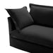 Slipcovered U-Shape Deep Seat Modular Sectional Sofa Couch with French Edge Design Black Chenille -DTYStore