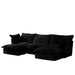 Slipcovered U-Shape Deep Seat Modular Sectional Sofa Couch with French Edge Design Corduroy -DTYStore
