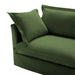 Slipcovered U-Shape Deep Seat Modular Sectional Sofa Couch with French Edge Design Green Chenille -DTYStore