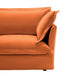Slipcovered U-Shape Deep Seat Modular Sectional Sofa Couch with French Edge Design Orange Chenille -DTYStore
