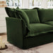 Slipcovered U-Shape Deep Seat Modular Sectional Sofa Couch with French Edge Design Green Chenille -DTYStore