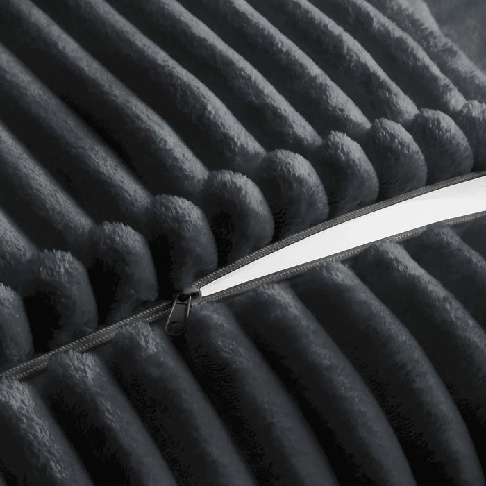 Slipcovered U-Shape Deep Seat Modular Sectional Sofa Couch with French Edge Design Gray Corduroy -DTYStore