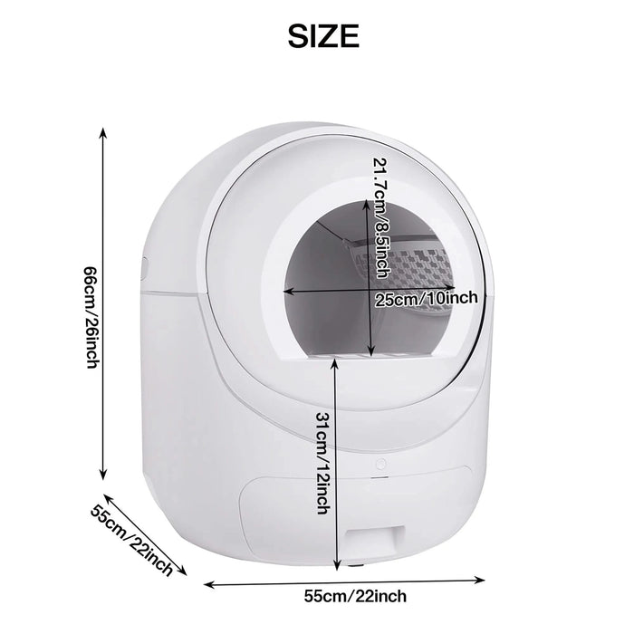 Smart Automatic Cat Litter Box,Automatic Scooping and Odor Removal, App Control, Support 5G&2.4G WiFi for Multiple Cats, Double Odor Removal Default -DTYStore